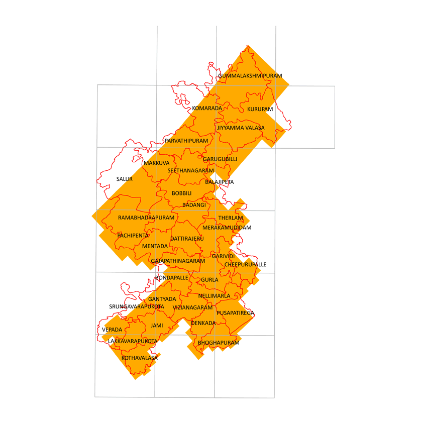 Storm surge inundation map for cyclone with wind speed 